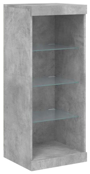 VidaXL LED-es Tálalószekrény Hármas Szett - Beton Szürke - 123x37x100cm