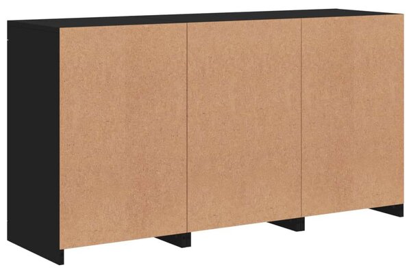 VidaXL LED-es Tálalószekrény - Fekete - 123x37x67 cm