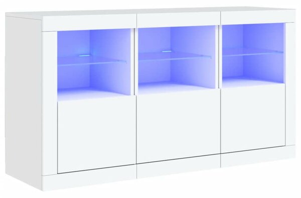 VidaXL LED Tálalószekrény - Fehér - 123x37x67 cm
