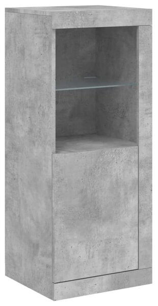 VidaXL LED-es Tálalószekrény Hármas Szett - Beton Szürke - 123x37x100cm