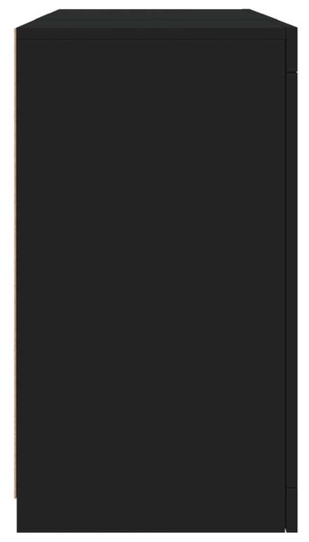 VidaXL LED-es Tálalószekrény - Fekete - 123x37x67 cm