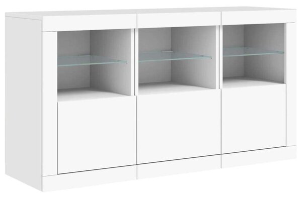 VidaXL LED Tálalószekrény - Fehér - 123x37x67 cm