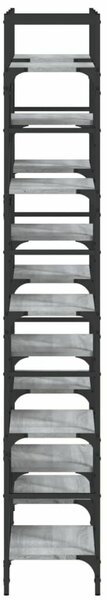 VidaXL szürke sonoma színű szerelt fa könyvespolc 127,5x28,5x172,5 cm