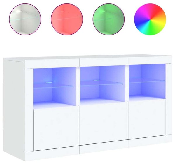 VidaXL LED Tálalószekrény - Fehér - 123x37x67 cm