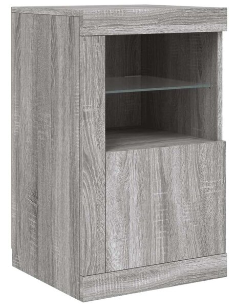 VidaXL szürke sonoma tálalószekrény LED-világítással 123 x 37 x 67 cm