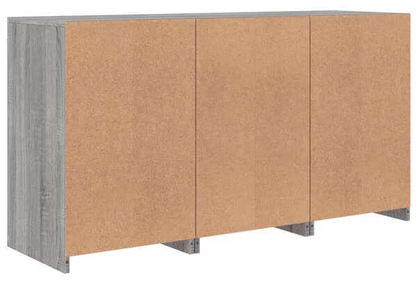 VidaXL szürke sonoma tálalószekrény LED-világítással 123 x 37 x 67 cm