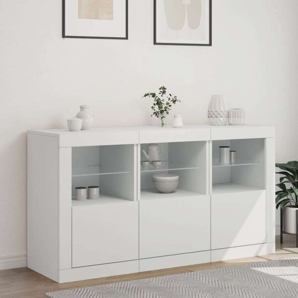 VidaXL LED Tálalószekrény - Fehér - 123x37x67 cm
