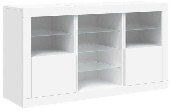 VidaXL LED Tálalószekrény - Fehér - 123x37x67 cm