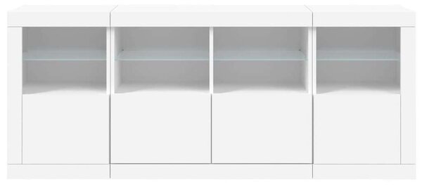VidaXL LED-es Tálalószekrény - Fehér - 163cm