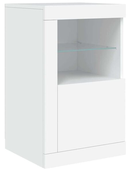 VidaXL LED-es Tálalószekrény - Fehér - 163cm
