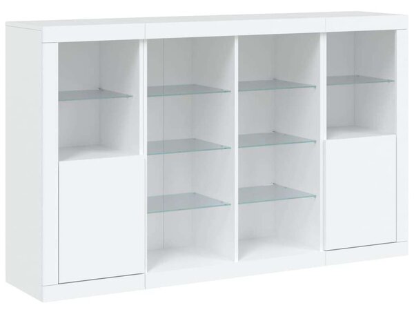 VidaXL Fehér LED-es Tálalószekrény - 163cm