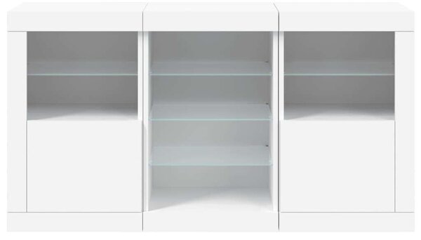 VidaXL LED Tálalószekrény - Fehér - 123x37x67 cm