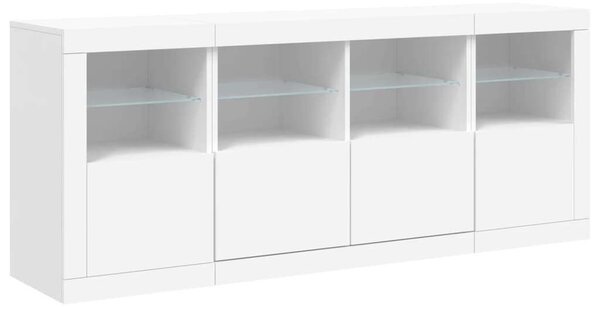 VidaXL LED-es Tálalószekrény - Fehér - 163cm