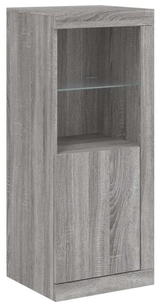 VidaXL LED-es Tálalószekrény - Sonoma Szürke - 163cm