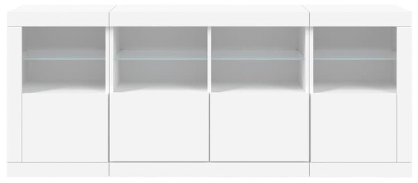 VidaXL LED-es Tálalószekrény - Fehér - 163cm