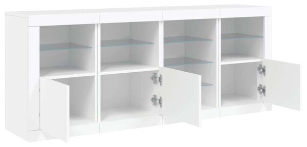VidaXL LED-es Tálalószekrény - Fehér - 164cm