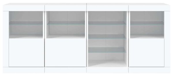 VidaXL LED-es Tálalószekrény - Fehér - 164cm
