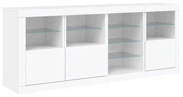 VidaXL LED-es Tálalószekrény - Fehér - 164cm