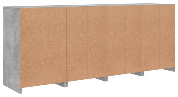 VidaXL LED-es Tálalószekrény - Betonszürke - 164cm