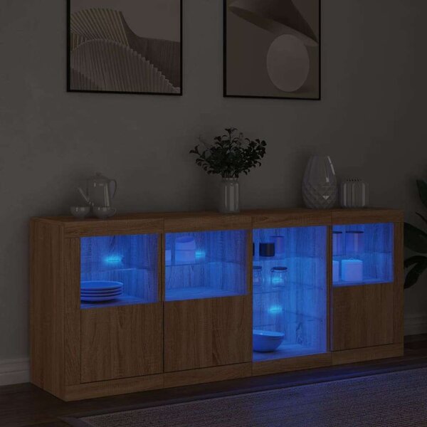 VidaXL Tálalószekrény - Sonoma Tölgy - LED - 164cm