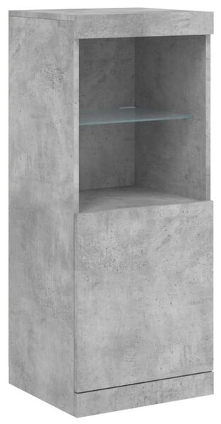 VidaXL LED-es Tálalószekrény Szett - Beton Szürke - 3 db