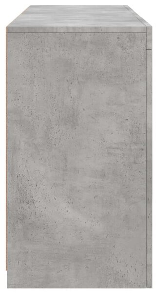 VidaXL LED Tálalószekrény - Betonszürke - 123x37x67cm