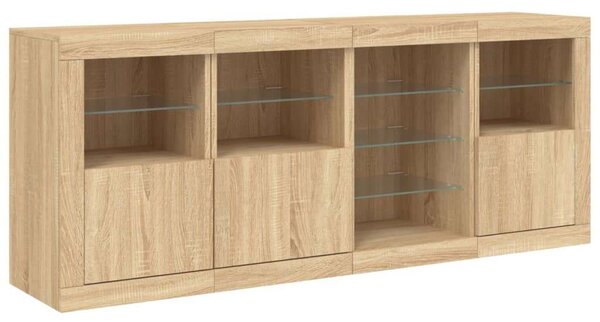VidaXL Tálalószekrény - Sonoma Tölgy - LED - 164cm