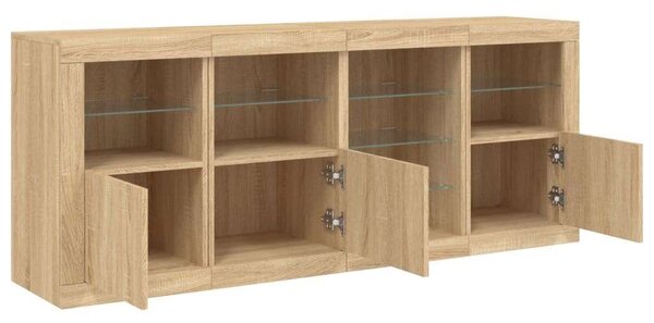 VidaXL Tálalószekrény - Sonoma Tölgy - LED - 164cm