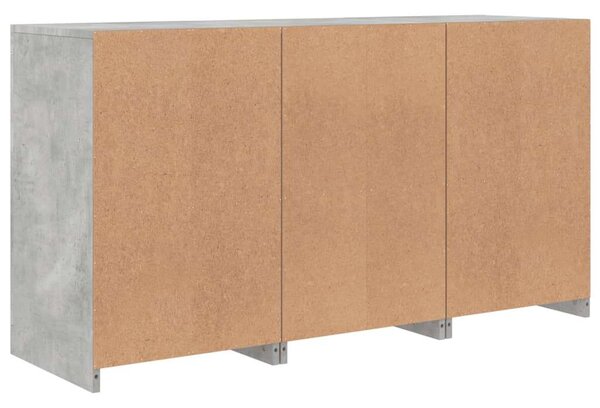 VidaXL LED Tálalószekrény - Betonszürke - 123x37x67cm