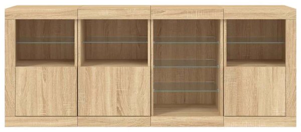 VidaXL Tálalószekrény - Sonoma Tölgy - LED - 164cm