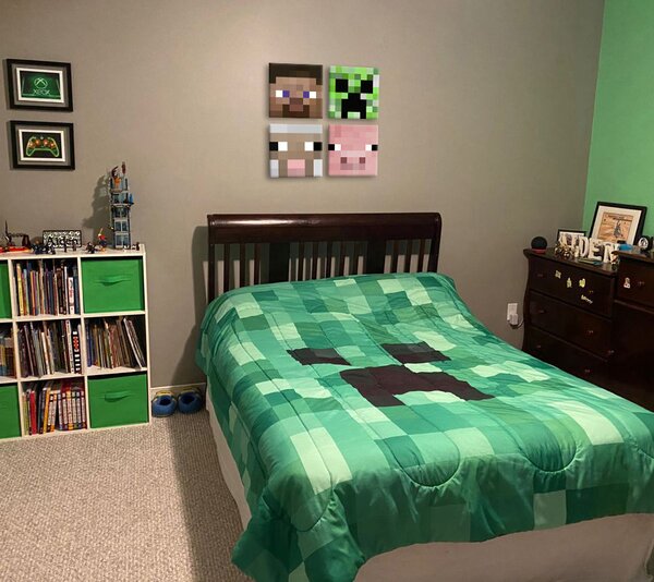 Minecraft vászonkép - a legjobb karakterek vásznon - Steve, Creeper, Sheep, Pig ()