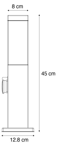 Kültéri lámpa sötétszürke 45 cm foglalattal IP44 - Malios