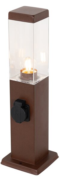 Kültéri lámpa rozsdabarna 45 cm foglalattal IP44 - Malios