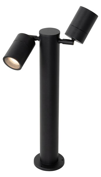 Kültéri lámpa fekete színben, földbe szúrható tüskével és kábeltömítéssel, 45 cm, 2-lámpás, IP44 - Duo