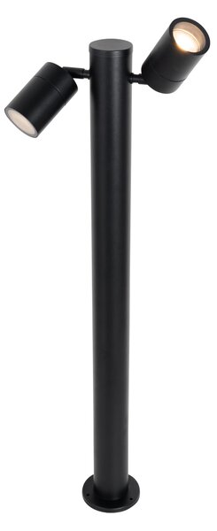Álló kültéri lámpa fekete 80 cm IP44 állítható 2-lámpás - Duo