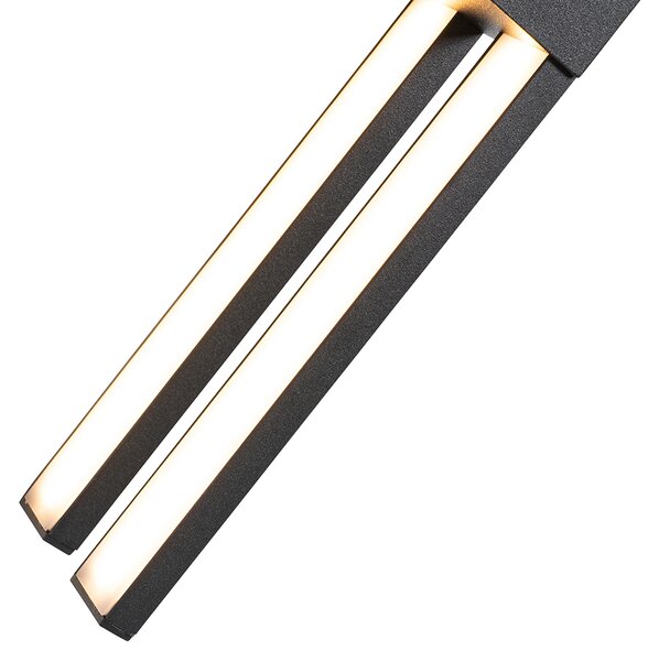 Modern kültéri fali lámpa fekete, beépített LED-del, 2 lámpás, IP54 - Jamal