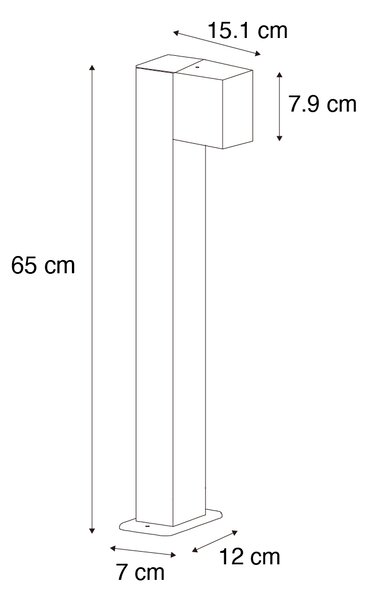Kültéri lámpa rozsdabarna színben, földbe szúrható tüskével és kábeltömítéssel 65cm IP44 - Baleno