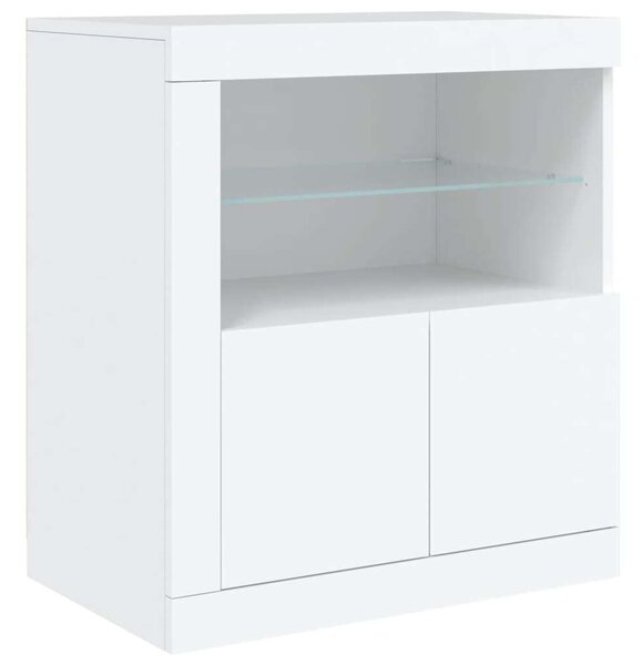 VidaXL LED-es Tálalószekrény - Fehér - 162cm