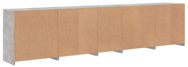 VidaXL Modern LED Tálalószekrény - Betonszürke - 283cm