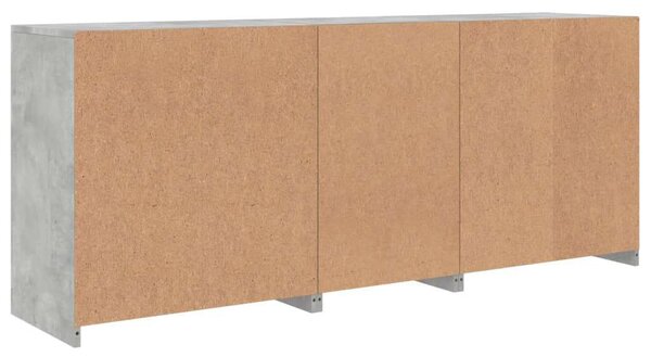 VidaXL LED-es Tálalószekrény - Betonszürke - 162cm