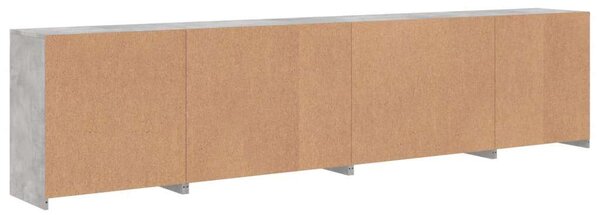 VidaXL LED-es Tálalószekrény - Betonszürke - 283cm