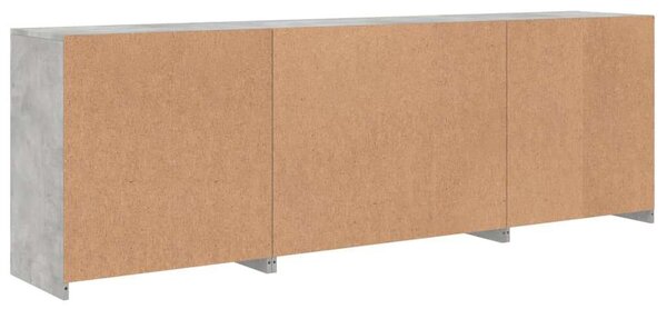 VidaXL Tálalószekrény - Beton Szürke - LED - 202cm