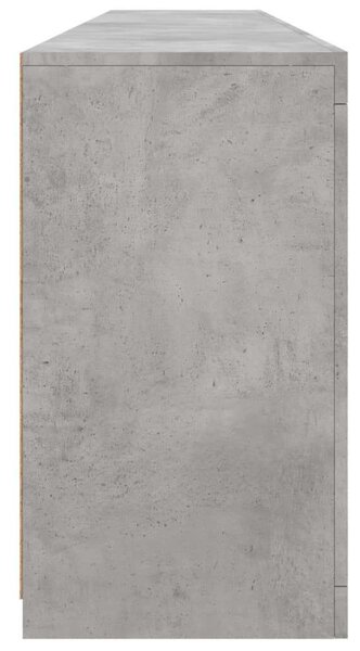 VidaXL Tálalószekrény - Beton Szürke - LED - 202cm