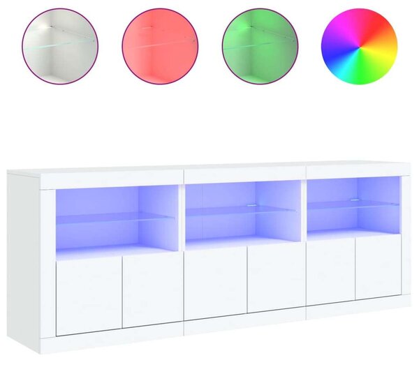 VidaXL LED Tálalószekrény - Fehér - 181,5cm