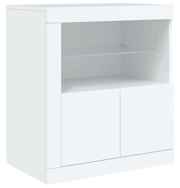 VidaXL LED-es Tálalószekrény - Fehér - 202x37x67 cm