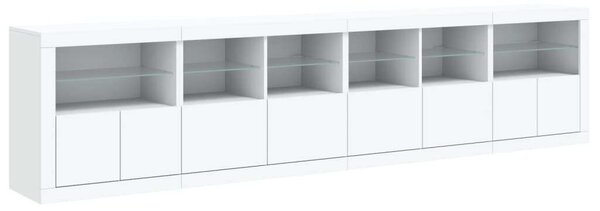 VidaXL Modern LED Tálalószekrény - Fehér - 283cm