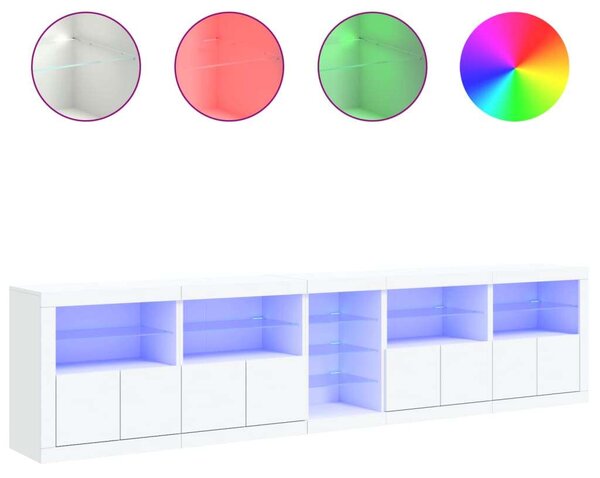 VidaXL LED Tálalószekrény - Fehér - 283cm