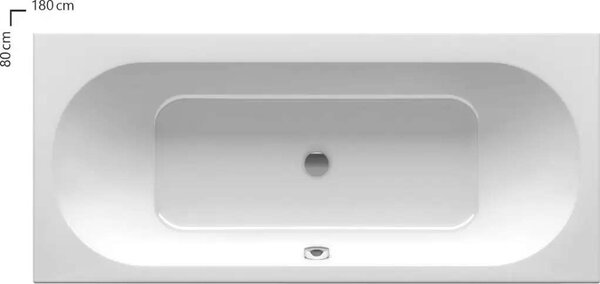 Akrilkád City Slim 180x80 fehér, csaplyuk furattal