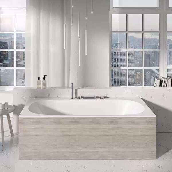 Akrilkád City Slim 180x80 fehér, csaplyuk furattal