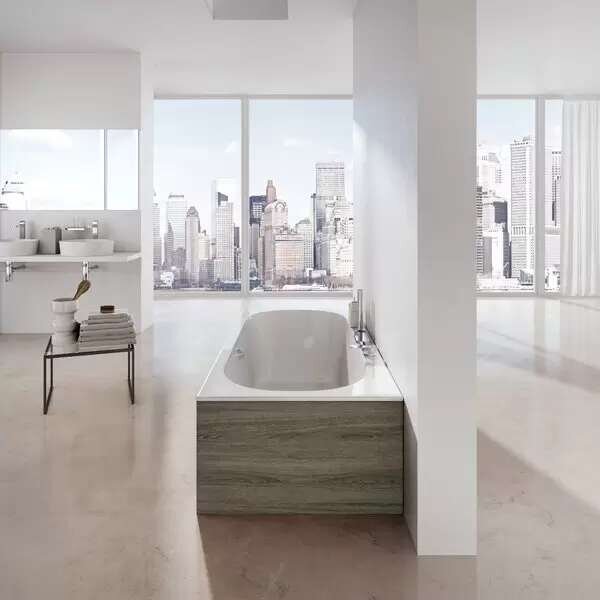 Akrilkád City Slim 180x80 fehér, csaplyuk furattal